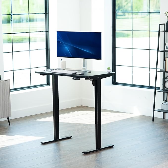 VIVO Black 43 x 24 inch Universal Solid One-Piece Table Top for Standard and Sit to Stand Height Adjustable Home and Office Desk Frames, DESK-TOP43B