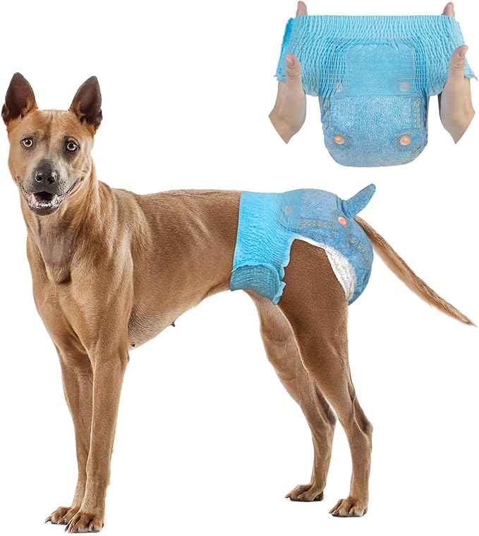 Dono Dog Diapers Female for Large Dogs with Stretchy Waist, Disposable Full Wrap Puppy in Heat Period Diapers, 360° Leak-Proof Super Absorbent Doggie Small Medium