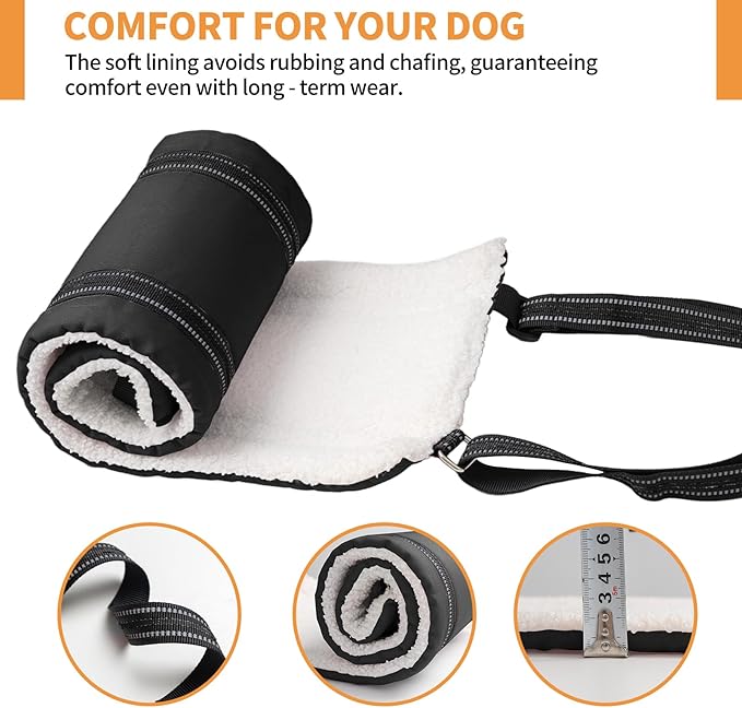 Dog Lift Harness for Large Dogs, Adjustable Comfortable Dog Sling with Handle, Knee & Rear Leg Support for Torn ACL Rehabilitation, Weak Rear Legs, Helps Senior, Disabled Canines(Black,M)