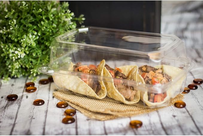 Karat Clamshell Take Out Food Containers [9"x5" - 250 ct] Durable, Stackable, Crack-Resistant To Go Boxes | Clear
