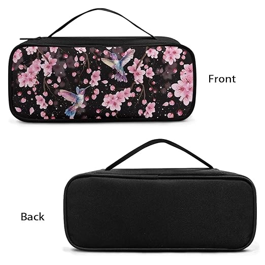 Gomyblomy Pink Floral Hummingbird Stethoscope Case Holder Bag with Extra Pocket for Nurse and Doctors, Protective Stethoscope Carrying Case for Classic III, Lightweight II S.E.