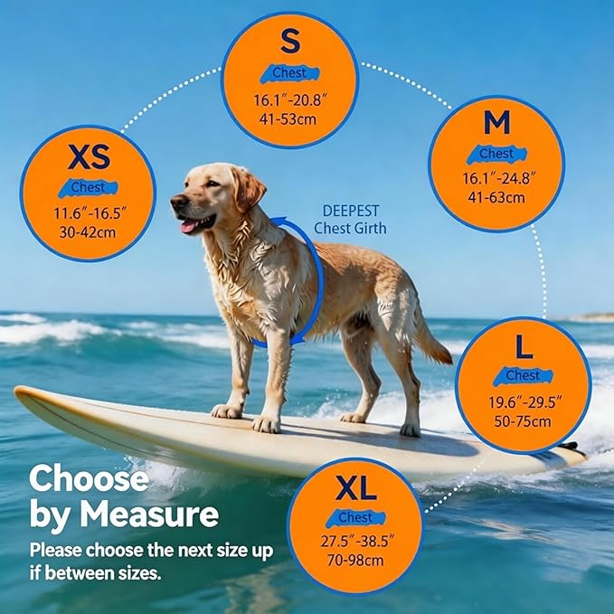Dogcheer Dog Life Jacket with Double Rescue Handle, Reflective Dog Harness Life Vest for Swimming Boating, Adjustable Pet Swim Vest Dog Flotation Device DFD for Small Medium Large Dogs - Orange S
