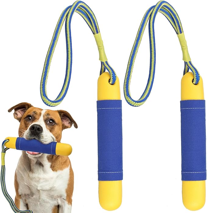 Dog Pool Toys Float on Water, Interactive Fetch Toy for Training Retrieving Bumper Outdoor Backyard Summer 2 Pack