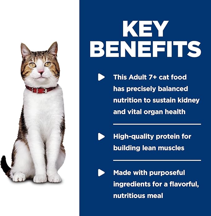 Hill's Science Diet Adult 7+ Wet Cat Food, Turkey Minced, 5.5 oz. Cans, 24-Pack
