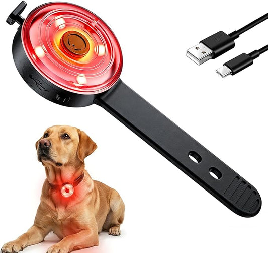 Pro Dog Collar Light IPX7 Waterproof, USB-C Rechargeable 4-Color Steady/Flashing Dog Light Up Collar, Upgraded Anti-Drop Buckle & Strap Dog Lights for Night Walking, Swimming, Camping