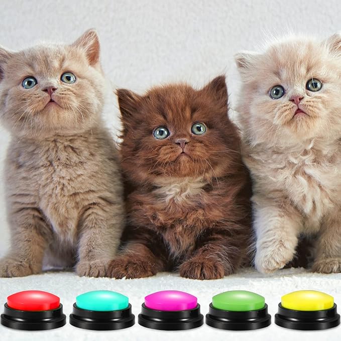 Chumia 12 Pcs Voice Recording Button, Dog Buttons for Communication 30 Second Record & Playback Pet Talking Training Buzzers Funny Gift for Animal Office Home Study Family Game(Multi Colors)