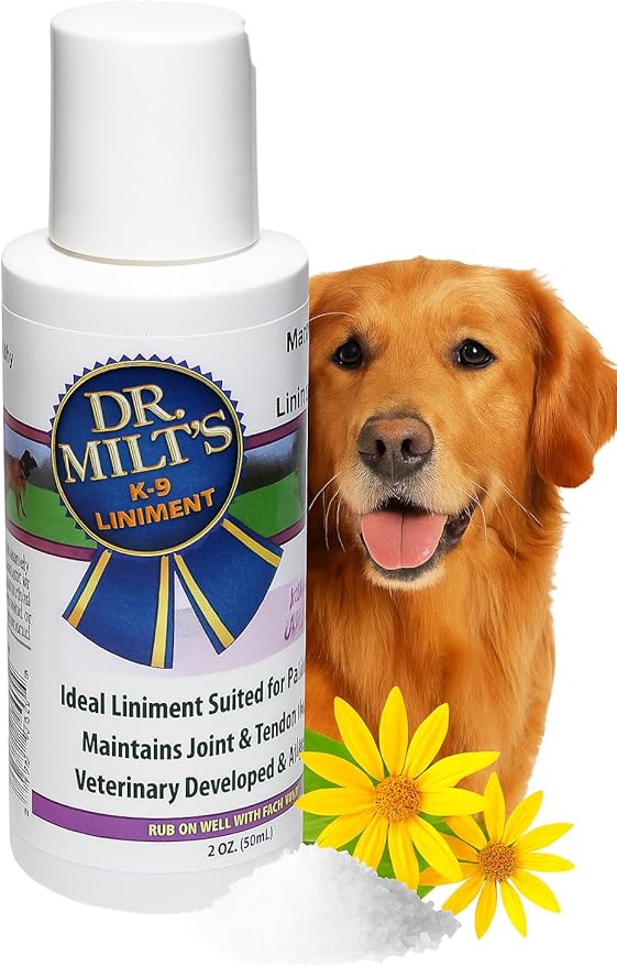 Dr. Milt's Dog Hip and Joint Pain Relief Gel, Topical Magnesium Sulfate & Arnica Ointment. Reduces Inflammation, Lessens Tenderness and Alleviates Nervousness. 1-2oz Gel