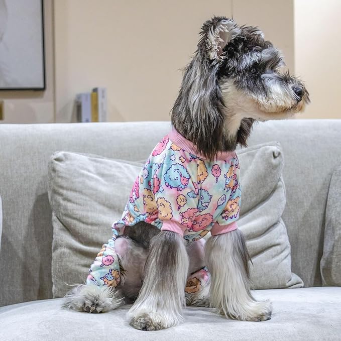 CuteBone Soft & Stretchy Dog Pajamas - Cozy Pet Jammies Breathable Jumpsuit for Small Dogs - All-Season Comfy Outfit Easy-On Pullover Design - Keeps Pets Warm & Comfortable P278L