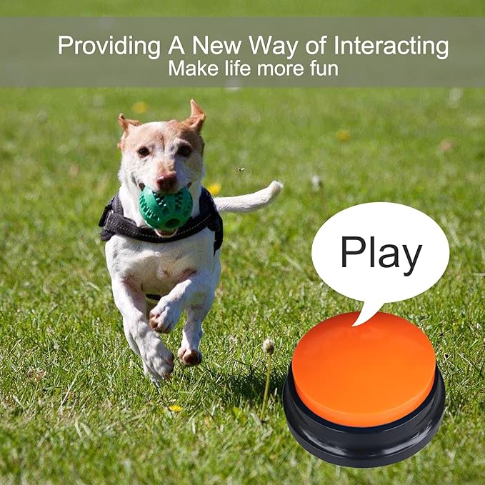 12 Color Voice Recording Button, Dog Buttons for Communication Pet Training Buzzer, 30 Second Record & Playback, Funny Gift for Study Office Home wtih Whire and Coffee