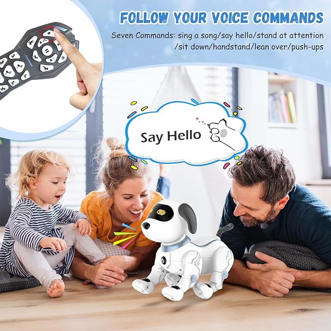Robot Dog Toys for Kids, Remote Control Stunt Programmable Robot Puppy Toy Dog Interactive with Commands Sing, Dance, Bark, Walk Electronic Pet Dog for Boys Girls Gifts