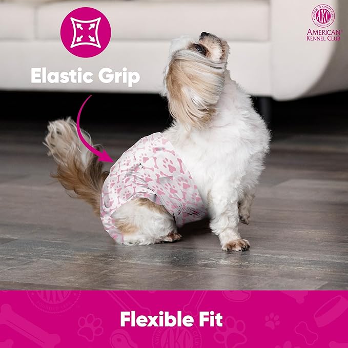 American Kennel Club Female Dog Wrap, Disposable Diapers with Wetness Indicator, X-Small, 50 Count (Pack of 6)