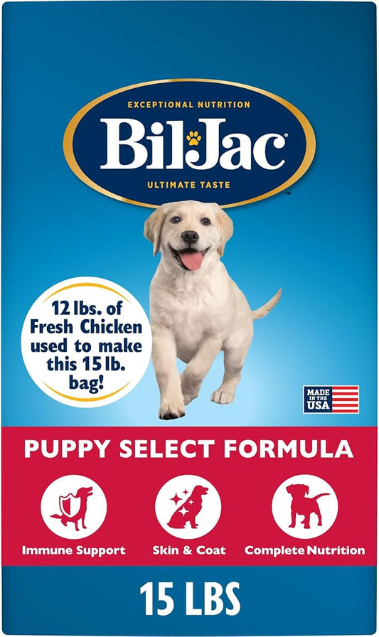 Bil-Jac Puppy Select Dry Dog Food, Fresh Chicken Recipe, 15 lb Bag