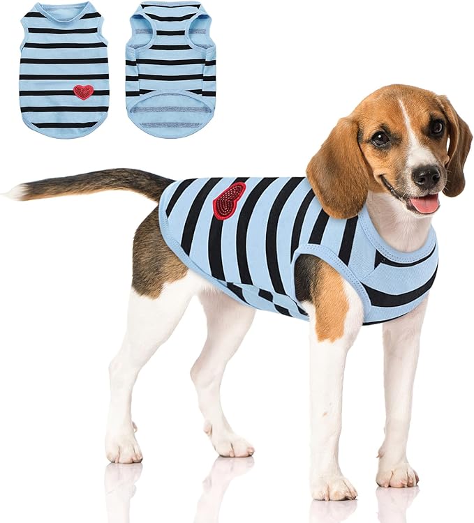 Queenmore Large Dog Shirt,Soft Breathable Dog Shirt for Dogs Cats Boy Girl,Pet Clothes for All Season,Breathable Lightweight Pet Tshirt for Frenchie, Dachshund, Yorkie
