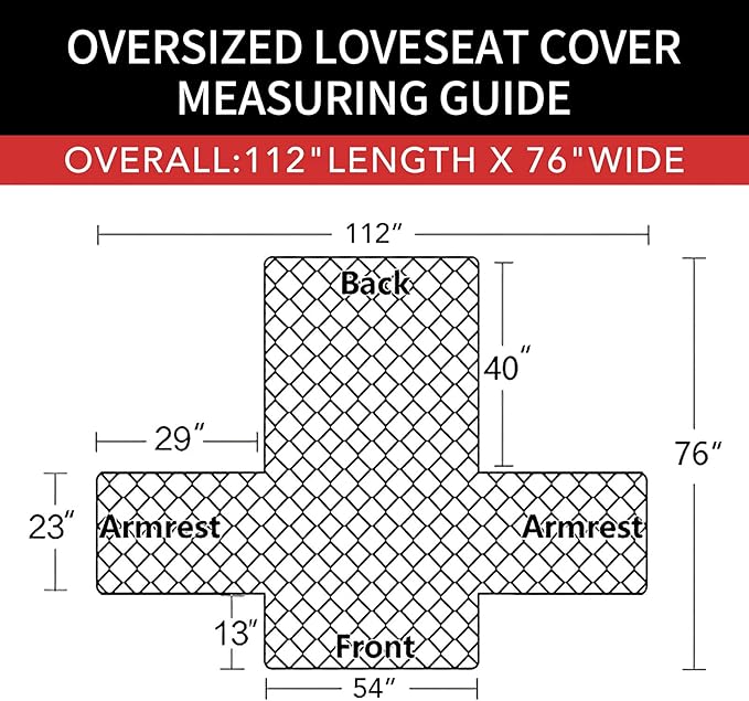 Easy-Going Sofa Slipcover Reversible Loveseat Sofa Cover Couch Cover for 2 Cushion Couch Furniture Protector with Elastic Straps for Pets Kids Dog Cat (Oversized Loveseat, Ivory/Ivory)