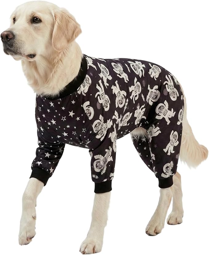 LovinPet Pjs for Dogs - Large Dogs, Slim fit, Lightweight Pullover, Astronaut Print, Pitbull/Large Breed PJ's /3XL