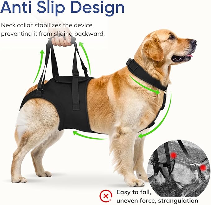 Supet Dog Sling for Large Dogs Hind Leg Support, Senior Dogs Lift Assist Harness for Weak Back Leg Support, Help Large Breed Rear Leg Up Harness, Mobility Aids for Elderly, Injured, Paralyzed Dog, S