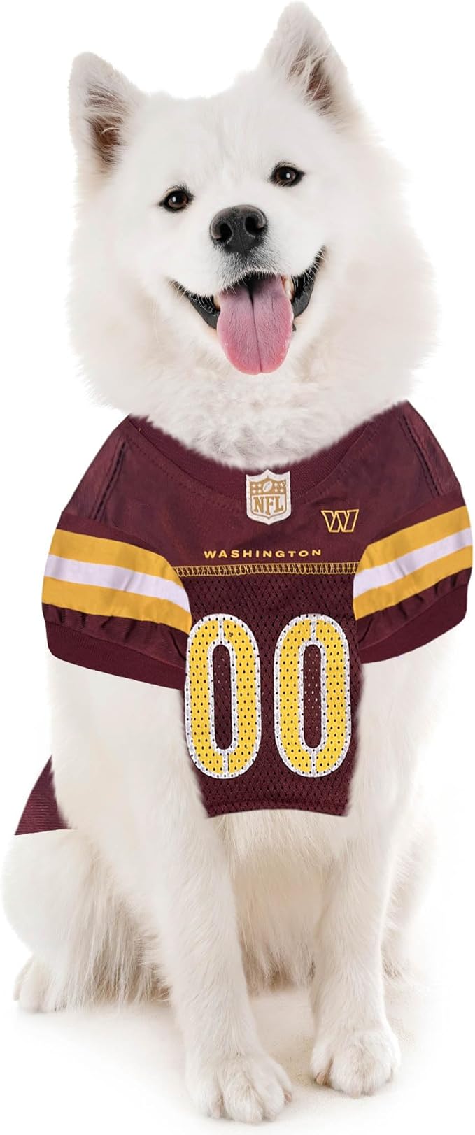 Washington Commanders Pet Striped Jersey