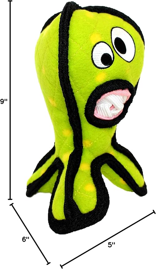 TUFFY® - World's Tuffest Soft Dog Toy - Alien - Multiple Layers. Made Durable, Strong & Tough. Interactive Play (Tug, Toss & Fetch). Machine Washable & Floats. (G3 Green, Large 2 Pack)