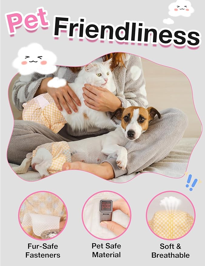 Dono Disposable Dog Diapers Female with Wetness Indicator, Disposable Doggie Diapers for Dogs in Heat, Super Absorbent Leak-Proof Pet Puppy Diapers Female for Peeing Small Medium Large Dogs