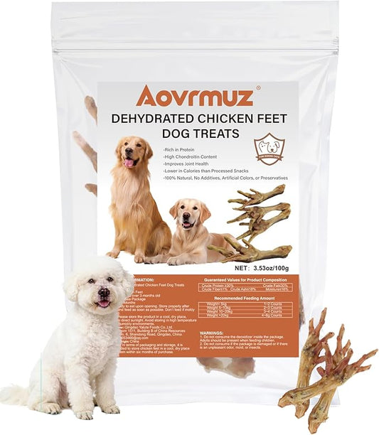 Natural Nail-Free Chicken Feet Dog Chews - High Protein No Additives Single Ingredient Pet Snacks