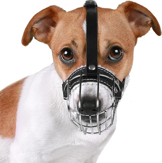 BRONZEDOG Wire Basket Dog Muzzle, Breathable Metal Mask for Small, Medium & Large Dogs, Adjustable & Padded, Training & Behavior Support (Size 2)