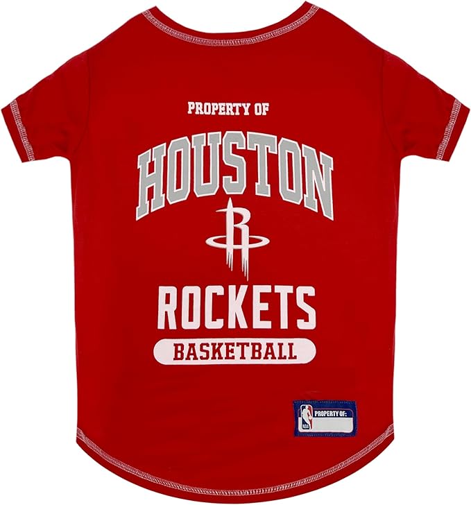 Pets First NBA Licensed Hoodies & T-shirt for Dogs & Cats, Houston Rockets, Medium