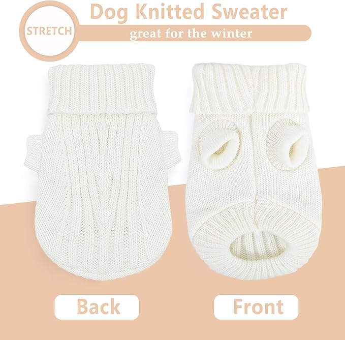 Xs Dog Clothes Dog Sweater for Small Dogs Autumn Winter Dog Sweaters Warm Puppy Clothes Turtleneck Pullover Sweater Pet Knitwear for Chihuahua Teacup Dog Yorkie (X-Small)