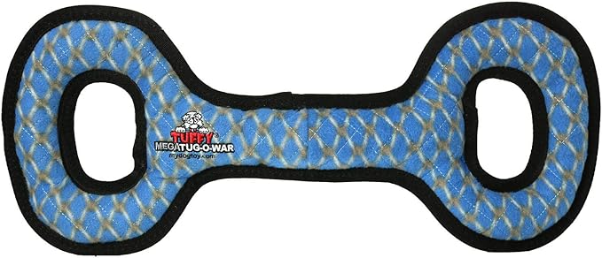 TUFFY - World's Tuffest Soft Dog Toy - MEGA -Multiple Layers. Made Durable, Strong & Tough. Interactive Play (Tug, Toss & Fetch). Machine Washable & Floats (Tug Oval Chain Link, Large 2 Pack)