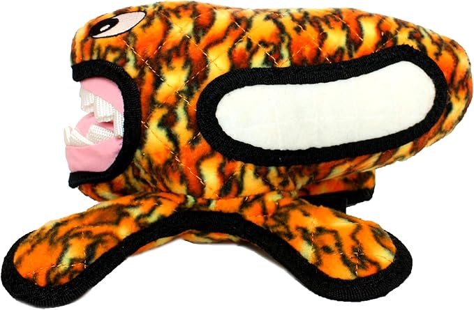 TUFFY - World's Tuffest Soft Dog Toy - Alien Fire - Multiple Layers. Made Durable, Strong & Tough. Interactive Play (Tug, Toss & Fetch). Machine Washable & Floats