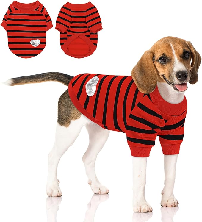 Queenmore Large Dog Shirt,Soft Breathable Dog Shirt for Dogs Cats Boy Girl,Pet Clothes for All Season,Breathable Lightweight Pet Tshirt for Frenchie, Dachshund, Yorkie