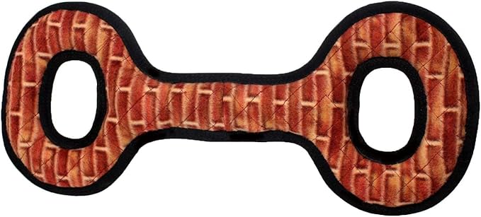 TUFFY - World's Tuffest Soft Dog Toy - MEGA -Multiple Layers. Made Durable, Strong & Tough. Interactive Play (Tug, Toss & Fetch). Machine Washable & Floats (Tug Oval Brick, Large 2 Pack)