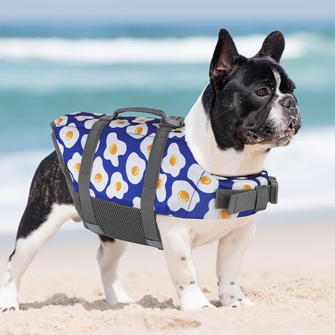 Doglay Dog Life Jacket, Dog Life Vest for Swimming Boating, Adjustable Puppy Life Jacket with Reflective Stripes, Superior Buoyancy Pet Swimming Vest for Small Medium and Large Dogs