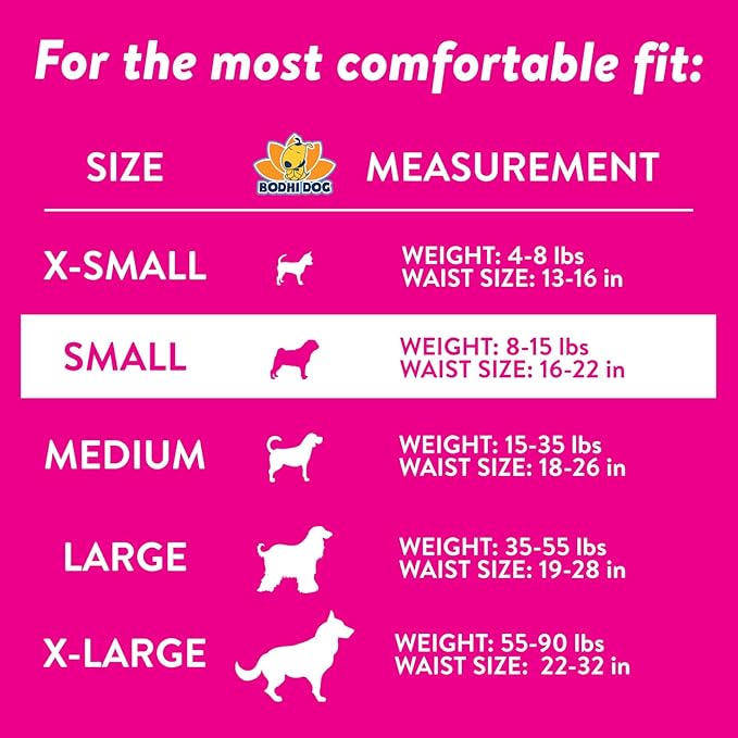 Bodhi Dog Disposable Female Dog Diapers - Super Absorbent Dog Diapers for Female Heat Cycle - Adjustable Fit Pee Wraps for Potty Training, Moisture Control & Wetness Indicator - Extra Small (20 Count)