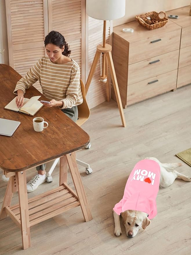 GreenJoy Dog Sweater Dog Hoodie Cold Weather Dog Coat Hooded Sweatshirt for Puppies,Cats, Small Medium Large Dogs (Pink(Mom), X-Small)