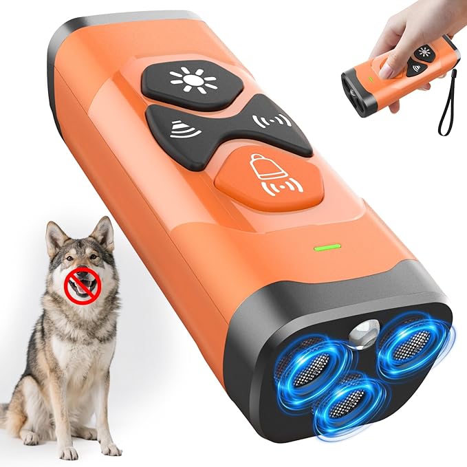 Anti Barking Device for Dogs - Dog Bark Deterrent Devices 50FT Range - Ultrasonic Dog Bark Deterrent for Stopping Bad Behavior - Rechargeable Anti Barking Device for Own or Neighbour's Dog