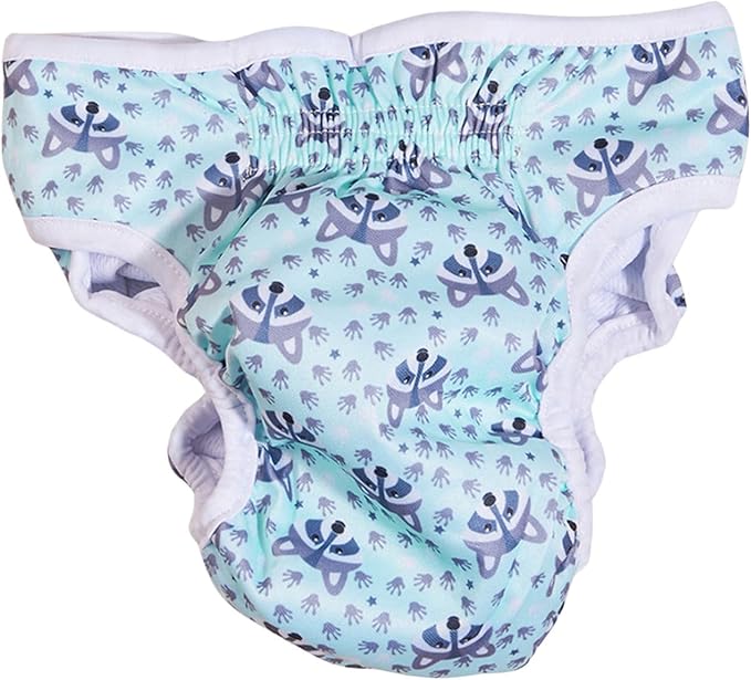 HDKUW Female Dog Diaper, Cute Washable Sanitary Pantie Reusable Puppy Sanitary Pants Pet Underwear Diapers Jumpsuits for Dogs Girl in Heat Period Wolf L