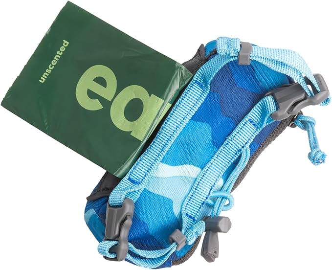 Ruffwear, Stash Bag Mini Dog Poop Bag Holder, Compact Leash Pouch with 2-Strap Attachment, Zip Pocket Fits Standard Roll, Side Slot, Grippy Starter Pad, Cinch Poop Loop, Mesh Pocket, Coastal Mountains