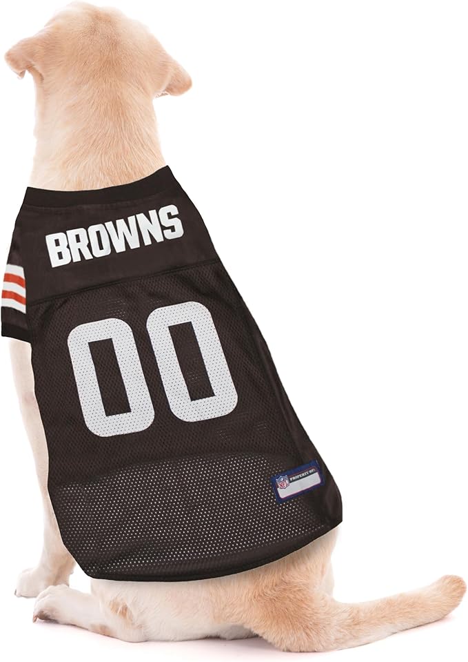 Pets First NFL Cleveland Browns Dog Jersey, Size XX-Large, Football Shirt Costume for Pet, Dog Sports T-Shirt, NFL Team Clothing for Cats, Licensed Pet Apparel Available in 7 Sizes and 32 Teams