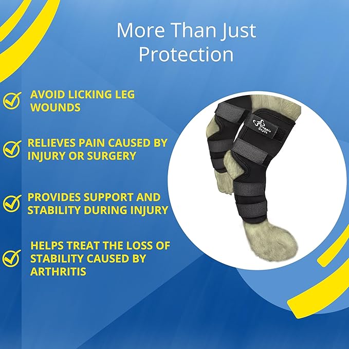 Doggie Stylz Dog Leg Braces for Back Leg Adjustable Dog Hock Brace for ACL Tear Recovery Arthritis Mobility Support Premium Leg Brace for Dogs Back Leg Dog Knee Braces for Back Leg Comfort Stability