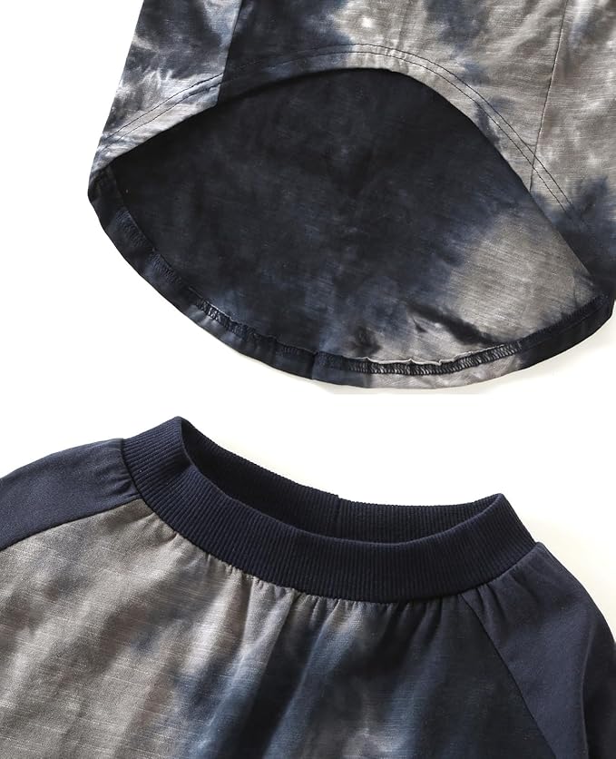 Dog Cotton Black Grey Tie Dye T-Shirts Soft and Stretchy Breathable Pet Shirt Pajamas Pets Clothes for Large Dogs,XL Grey