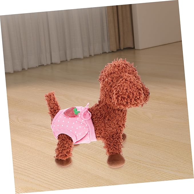Milisten Pet Diaper Washable Male Dog Physiological Pants Absorbent Comfortable Menstruation Underwear for Untrained Puppies and Dogs Heat s Strawberry Dots