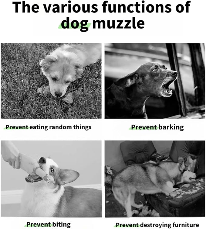 2 Pack Dog Muzzle, Soft Nylon Air Mesh Breathable Pet Safety Muzzle with Nose Protection for Medium Large Dogs, Helps Prevent Biting Barking Chewing