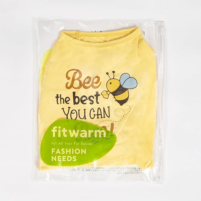 Fitwarm Bee The Best You Can Dog Shirt, Summer Clothes for Small Dogs Boy Girl, Funny Pet Outfit, Yellow, Brown, Blue, XXL
