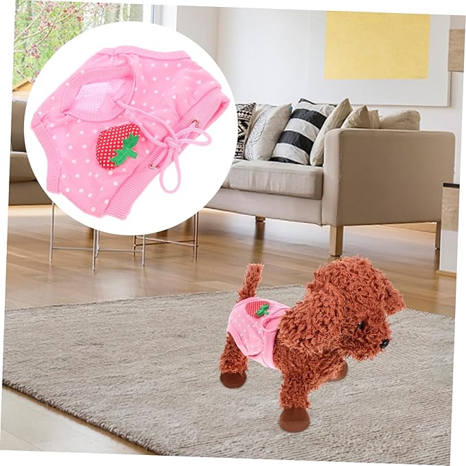 SUPVOX Pet Physiological Pants for Male Dogs Washable Strawberry Dot Comfortable Dog Diapers for and Heat for Home Use and Potty Training