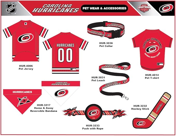 Pets First NHL Carolina Hurricanes Jersey for Dogs & Cats, Medium. - Let Your Pet Be A Real NHL Fan!