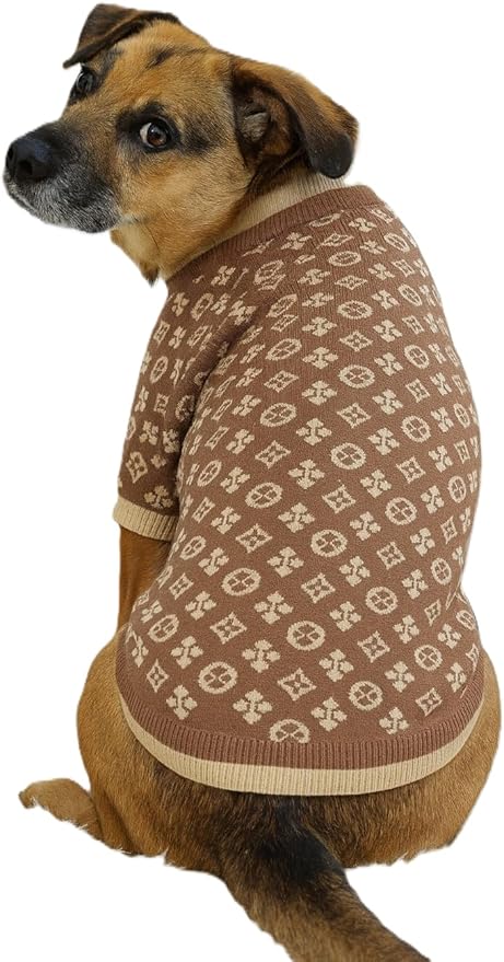 Luxury Dog Sweater – Soft Knit Designer Pet Outfit for Small Dogs & Puppies, XS–L, Stylish Warm Clothing for Yorkies, Chihuahuas, Dachshunds, Maltese, French Bulldog