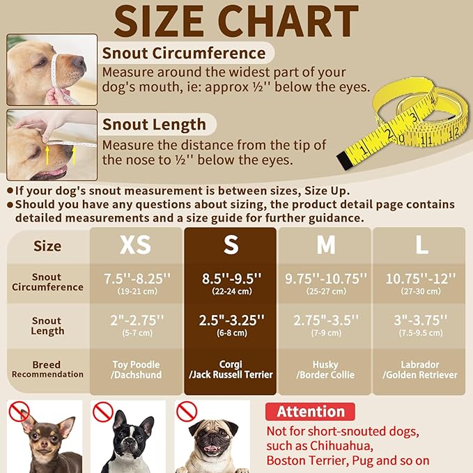 Mayerzon Dog Muzzle to Prevent Biting Scavenging Chewing, Soft Mesh Puppy Muzzles for Small Medium Sized Dogs, Breathable Reflective Adjustable Mouth Guard for Grooming Walking Training (Black, S)
