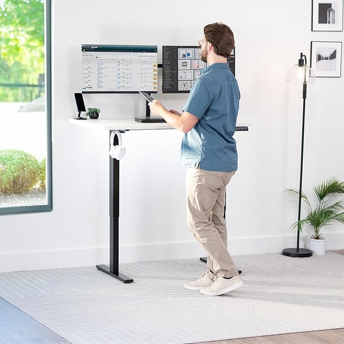 VIVO Universal 48 x 30 inch Solid One-Piece Table Top for Standard and Sit to Stand Height Adjustable Home and Office Desk Frames, White, DESK-TOP48-30W