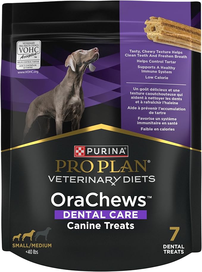 Purina Pro Plan Veterinary Diets OraChews - Small and Medium Breed Dental Chews for Dogs – 7 Treats