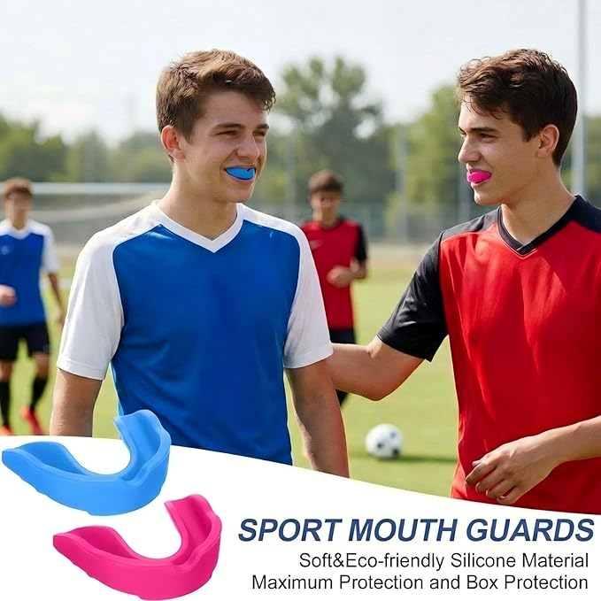 BBTO 6 Pcs Youth Kids Mouth Guard for Sports, Boys Girls Mouth Guard with Case, Mouthguard for Wrestling Boxing Basketball Hockey Football
